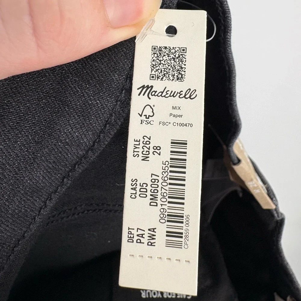 NWT Madewell High-Rise Slim Straight Jeans in Richgrove Wash